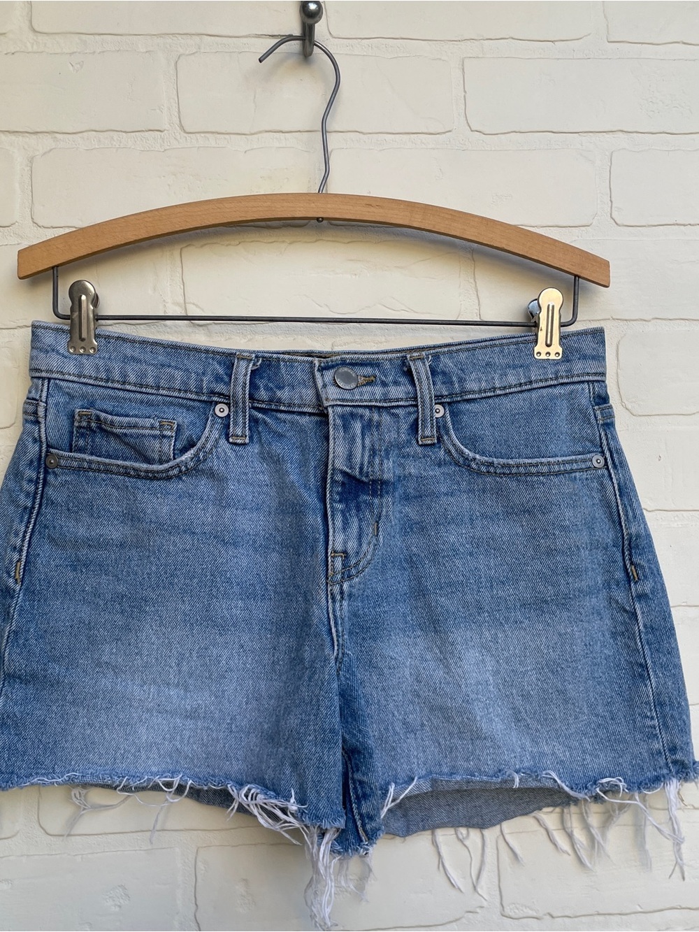 Banana Republic Light Blue Frayed Hem Denim Shorts